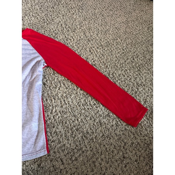 Disney‎ Women's Mickey Mouse Red Gray Long Sleeve Pajama Top Size Medium - Picture 6 of 6